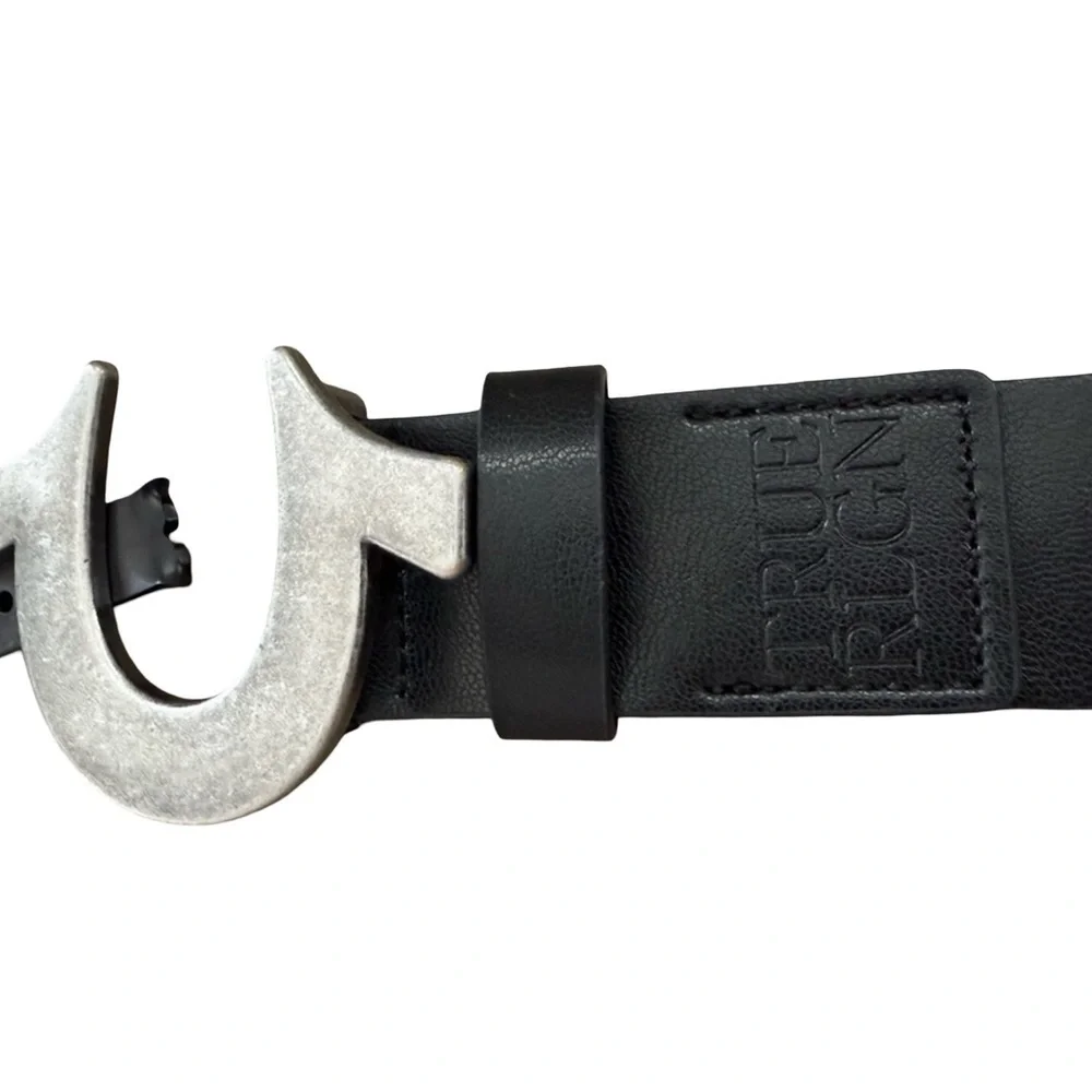 True Religion Black Belt Bag with Silver Accent